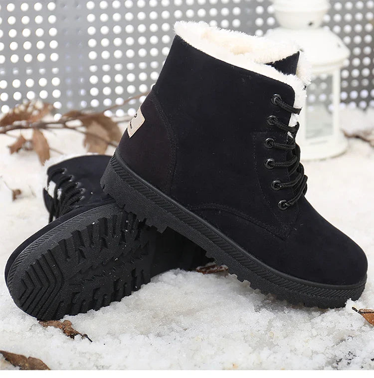 Boots Korean Style Winter Boots Snow Winter Shoes Woman Low Heels Women 's Fur Boots Ankle Combat Botas Mujer Luxury Footwear