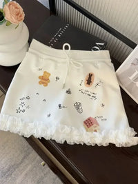 y2k mini sexy loose casual women's skirt printed skirt applique denim gothic street hip hop hoparajuku retro high waist - 3 / XXL