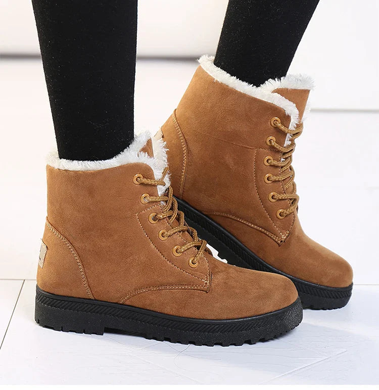 Boots Korean Style Winter Boots Snow Winter Shoes Woman Low Heels Women 's Fur Boots Ankle Combat Botas Mujer Luxury Footwear